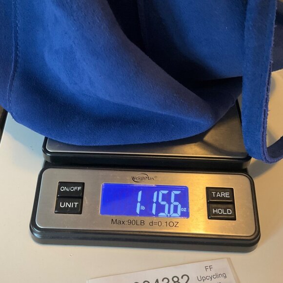 Portland Leather Goods Suede Devan Bucket Tote Bag Joni Blue Slouchy - Picture 14 of 14